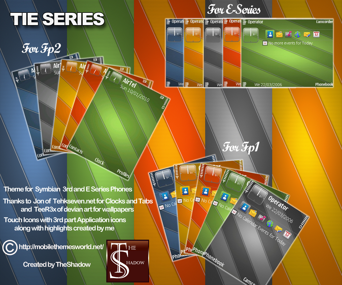 Tie Series Themes by TheShadow For Symbian 3rd and E series phones