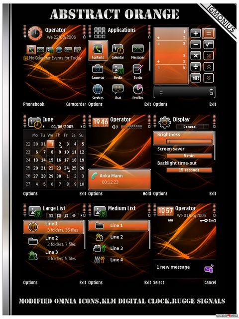 Abstract Orange symbian theme