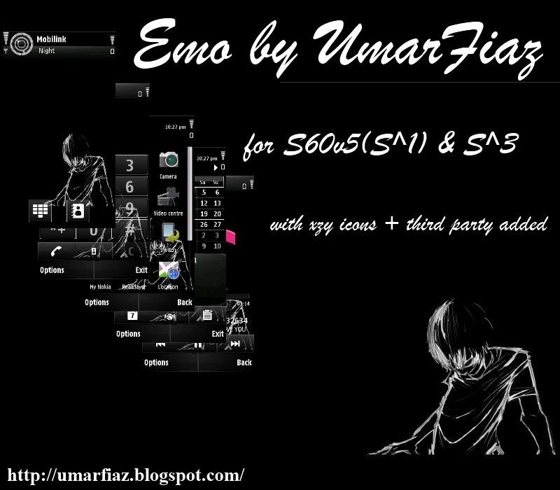 a black mobile theme emo by umar