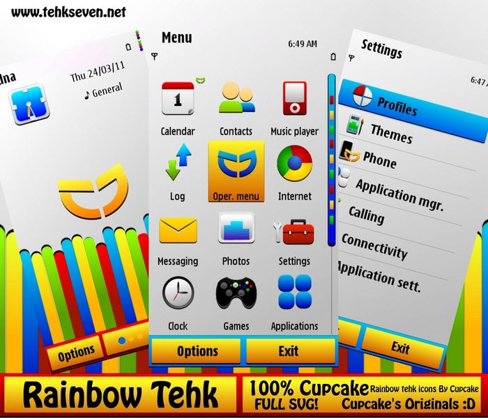 rainbow tehk icons and mobile theme by cupcake