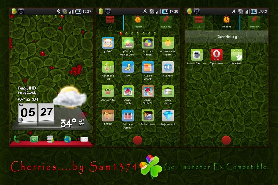 Android theme cherries by sam for android mobiles