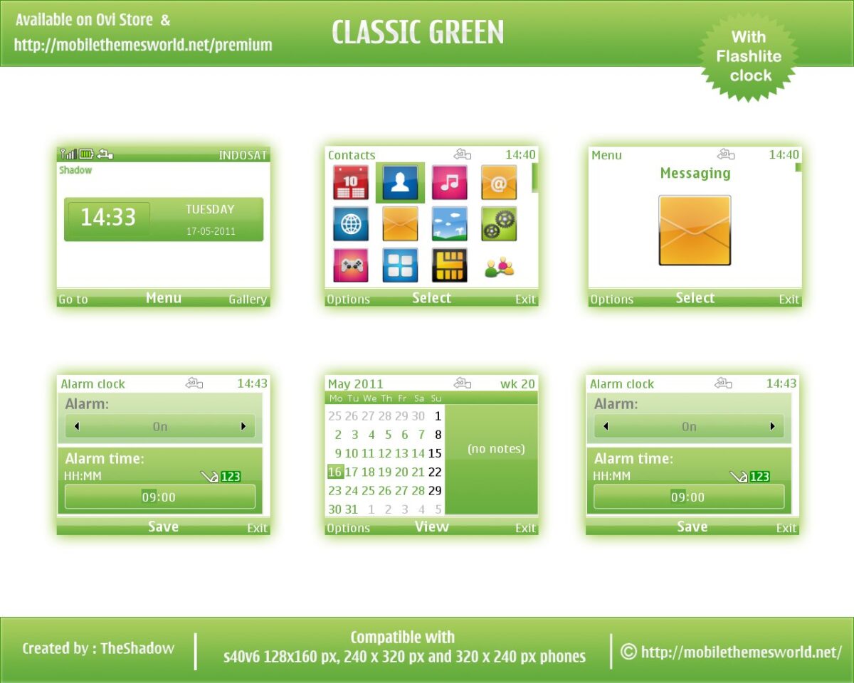 Symbian nokia s40 theme classic greeen by theshadow
