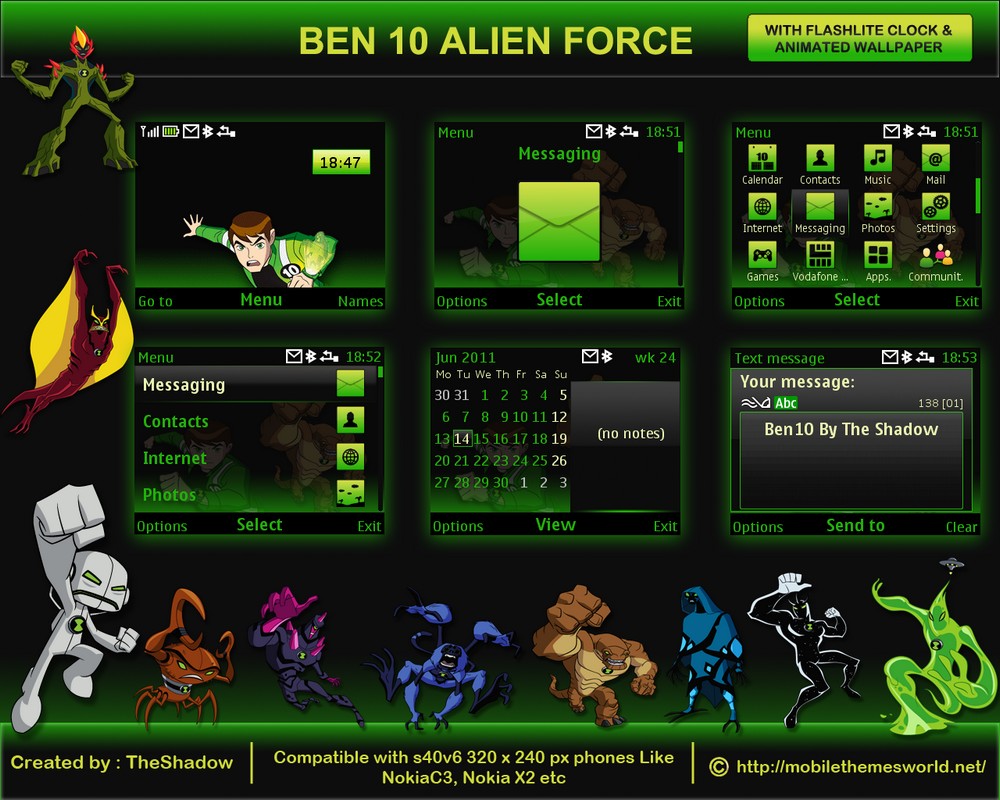 ben10 cartoon network nokia theme by theshadow