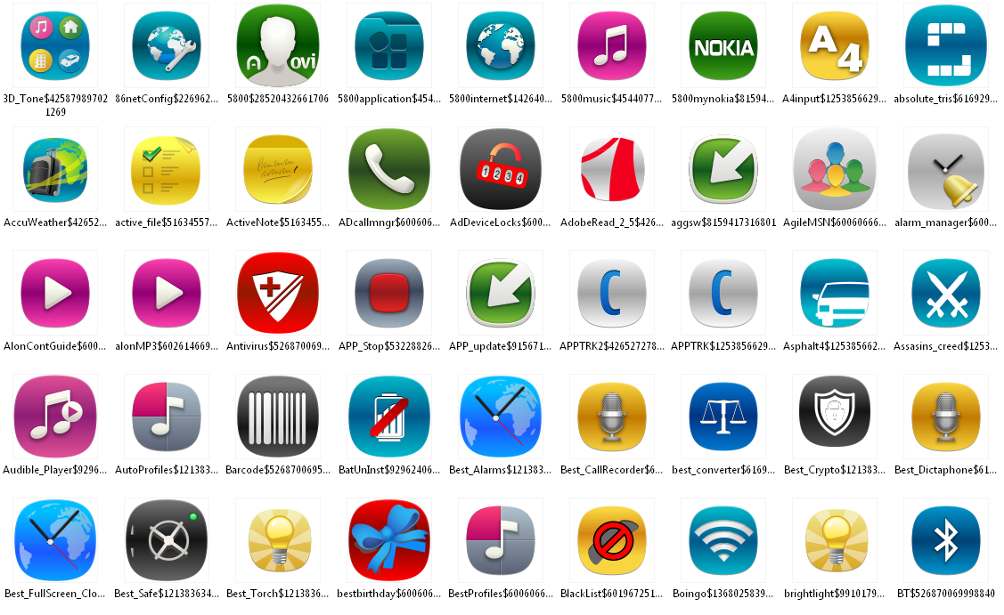 Neon Symbian anna icon pack by sevimlibrad