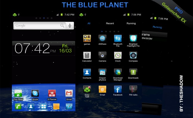 The Blue Planet Pro Go Launcher Android Theme by TheShadow