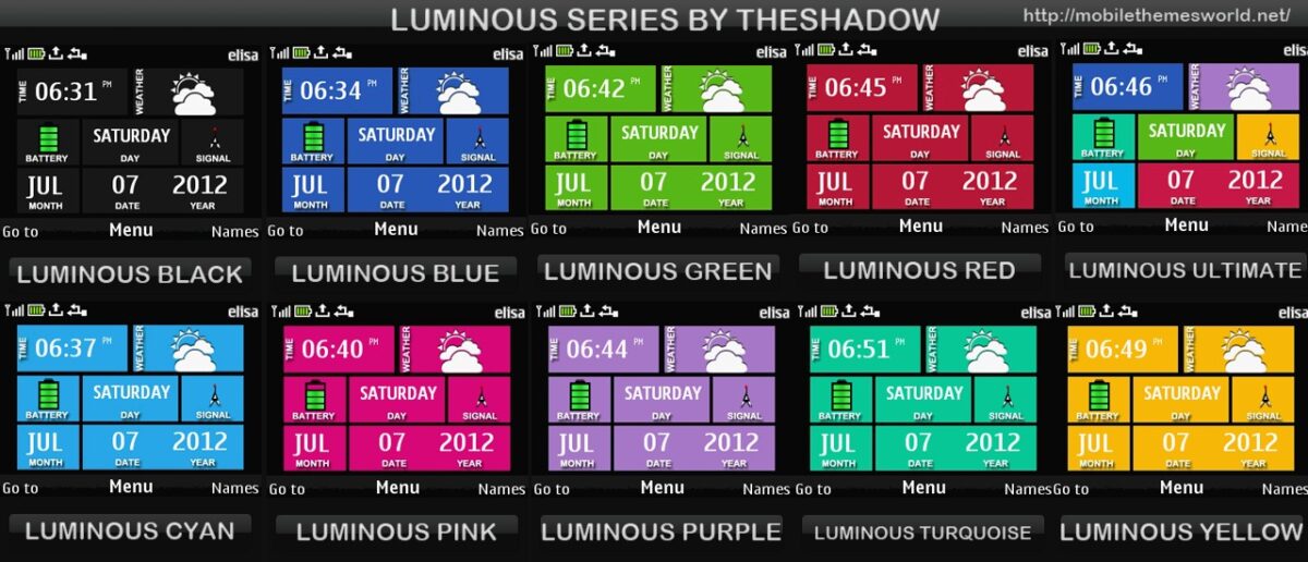 Luminous Series theme for Nokia C3, X2-01 & Asha 200, 201, 302, X2, C2-01 phones by theshadow