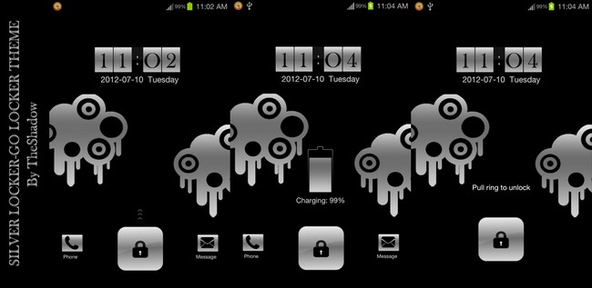 Silver Lock Theme Go Locker for Android phones by theshadow