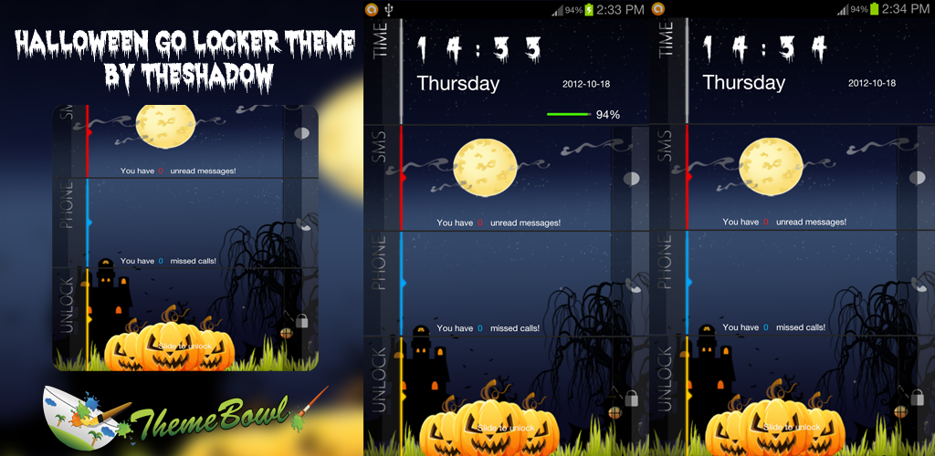 Halloween Night 2012 Freemium Go Locker Theme by TheShadow