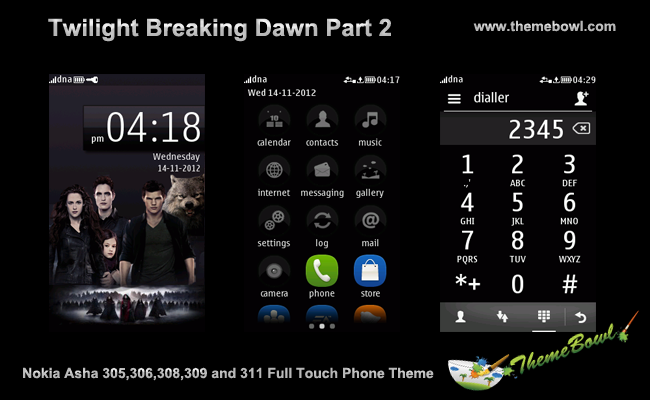 Twilight Breaking Dawn part 2 Nokia Asha Full Touch Phone Theme