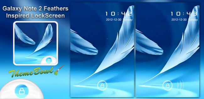 Samsung Galaxy Note2 feathers inspired Free GoLocker theme for Android