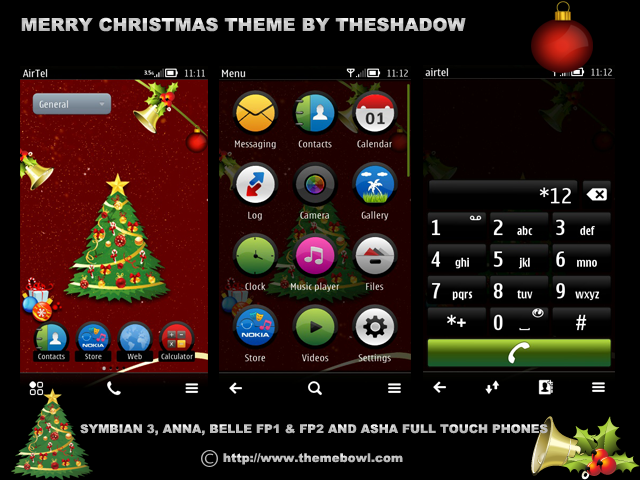 Merry Christmas Nokia Asha Full Touch,Symbian3,Anna,Belle FP1 and Fp2 Theme by TheShadow